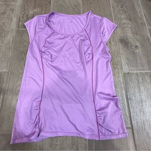 Athleta Women’s Athletic Top Size Large Purple Short Sleeve Back Pocket